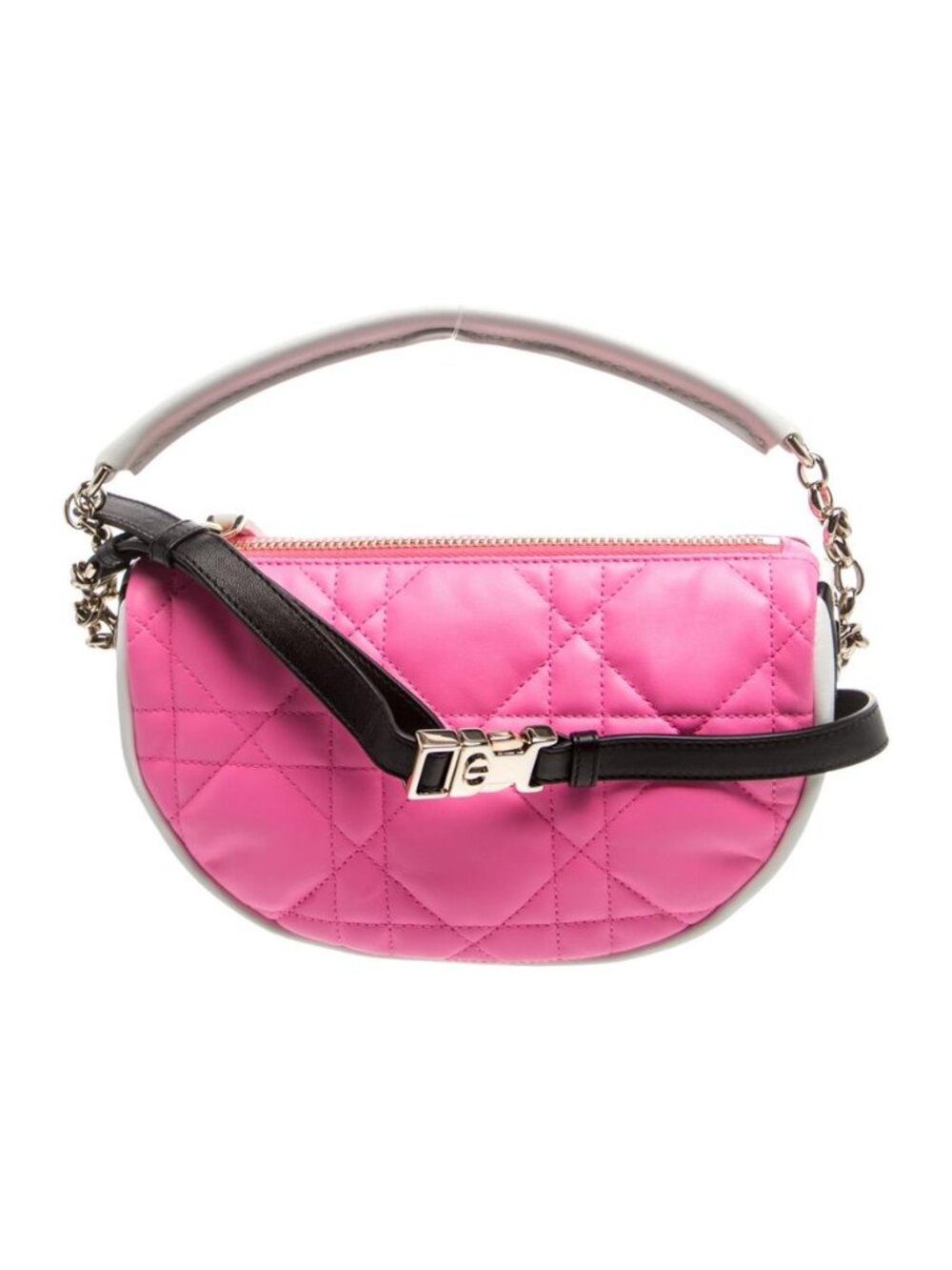 NWT - Christian Dior Cannage Vibe Pink Leather Top Handle Shoulder Bag
